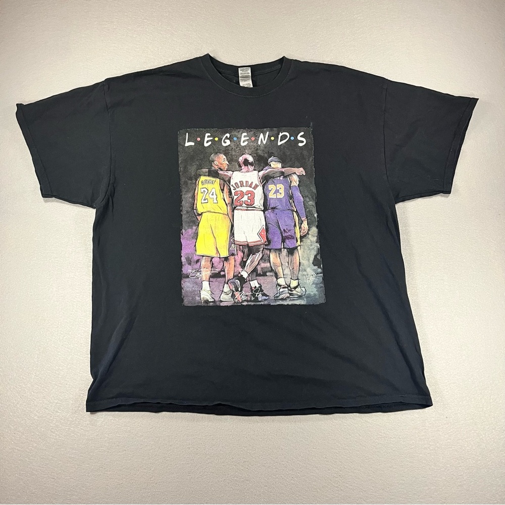 Black Jordan, Kobe, LeBron Graphic T-Shirt Size 2XL